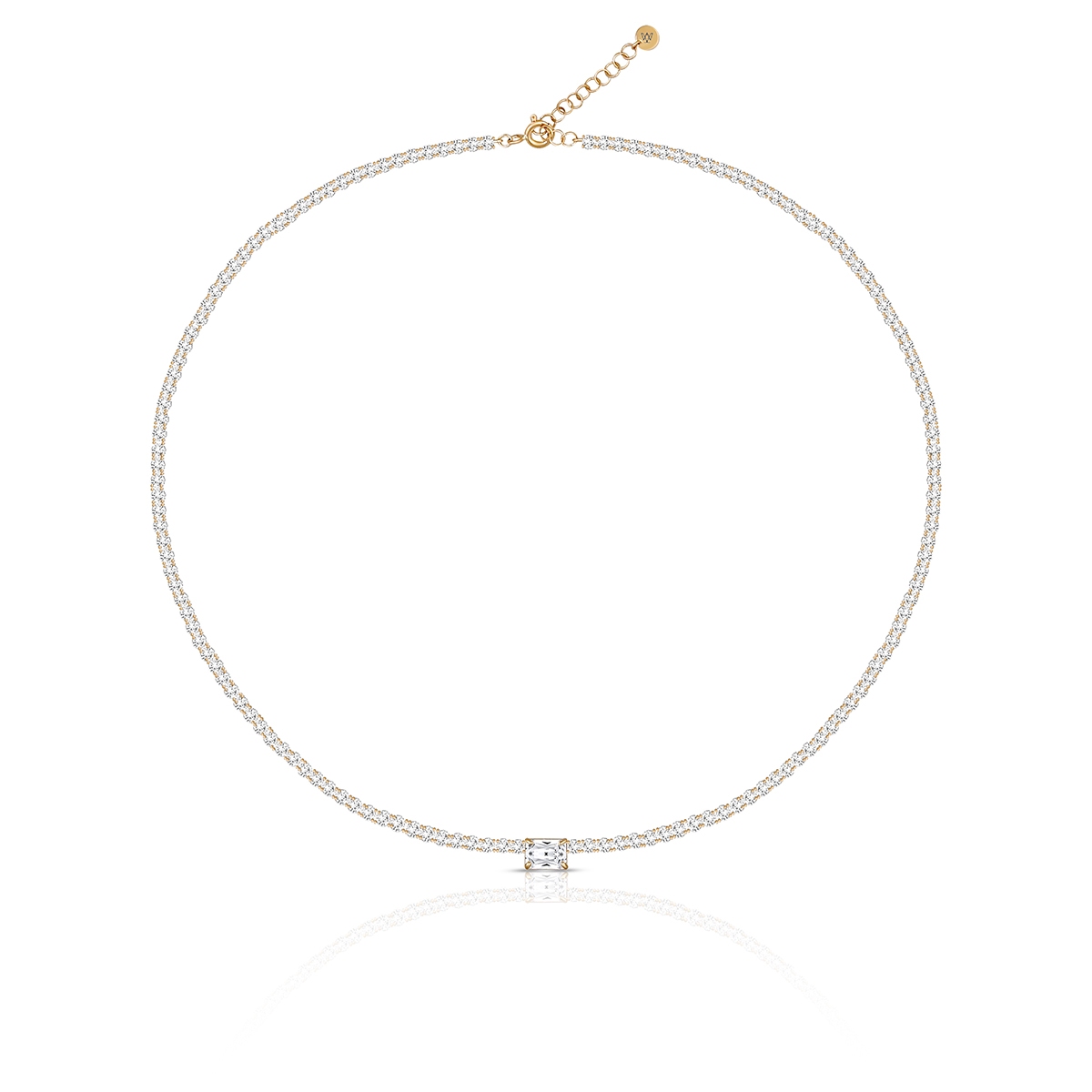 Naszyjnik złoty z cyrkoniami Ceremonials