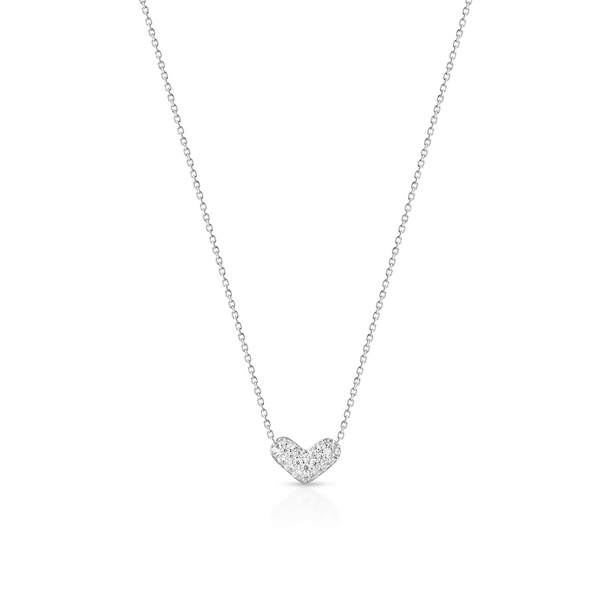 Naszyjnik srebrny serce z cyrkoniami