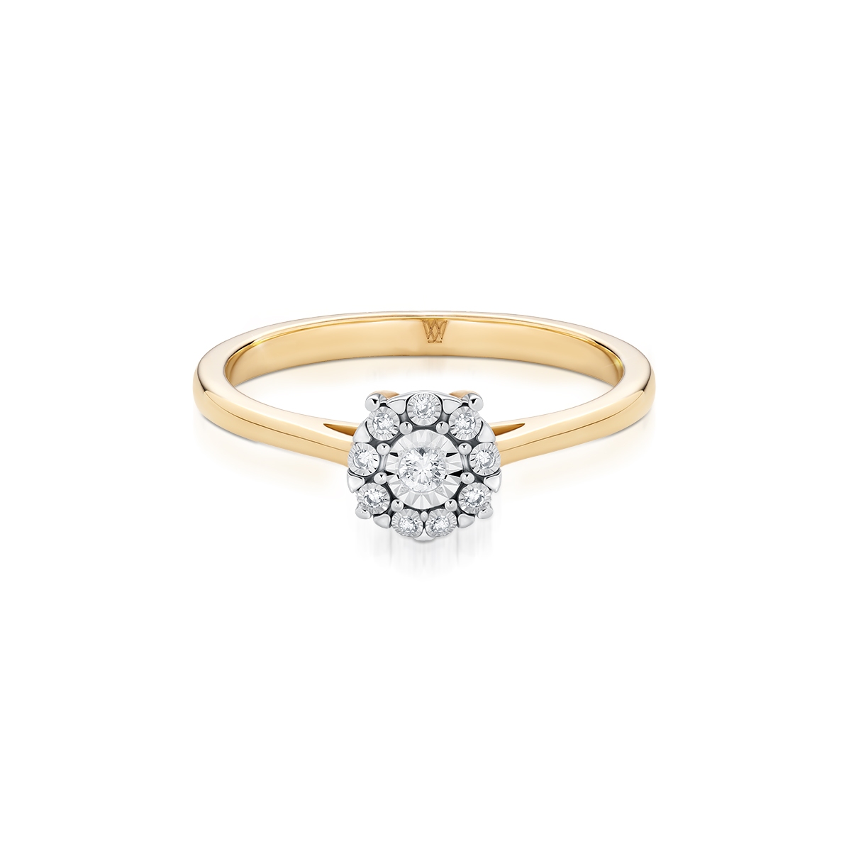 Pierścionek złoty z diamentami