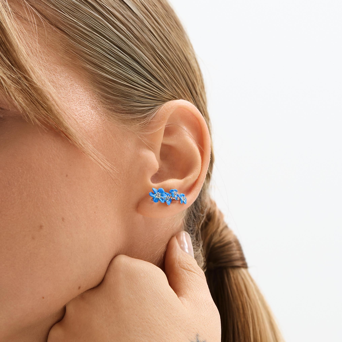 Nausznice srebrne Kwiaty Nocy