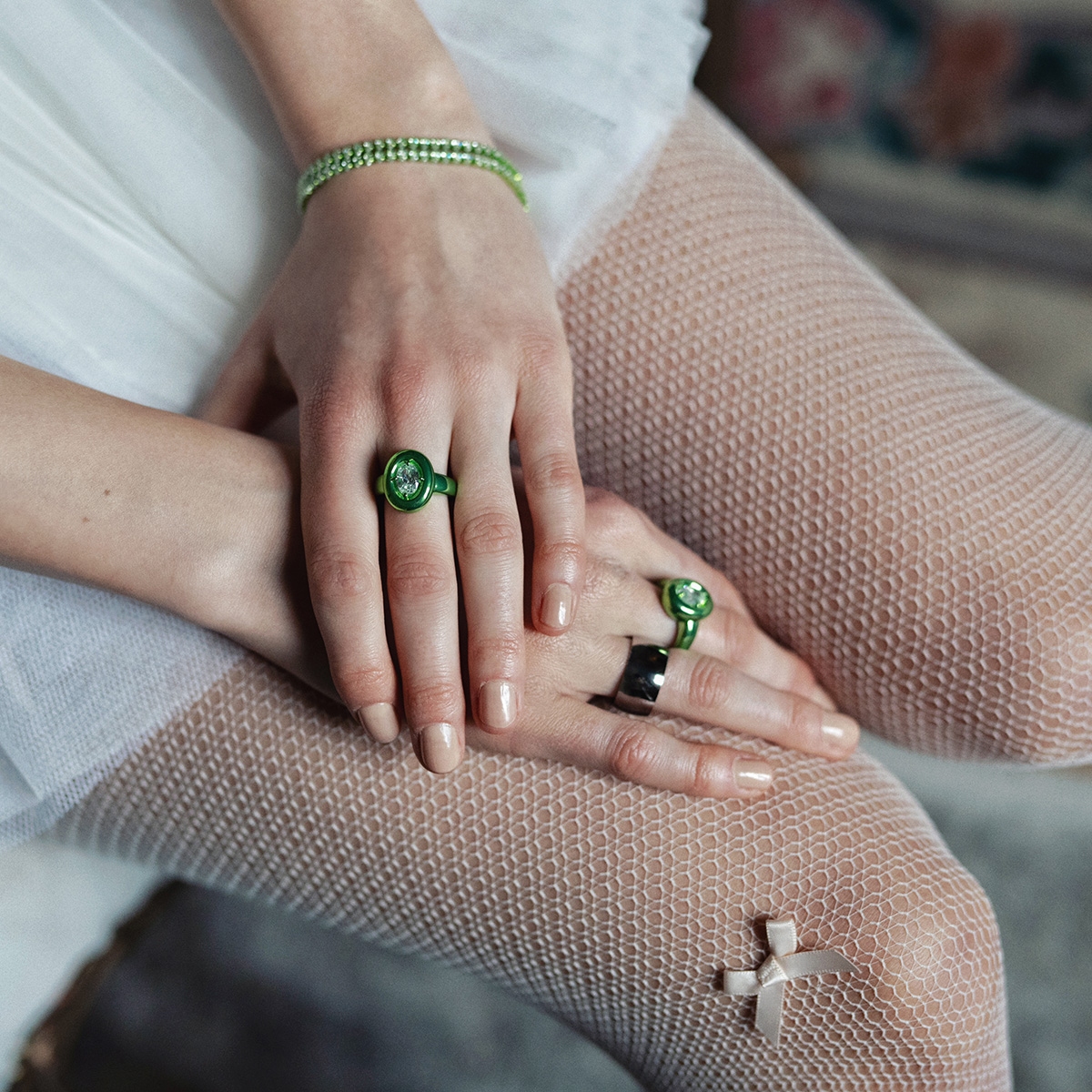 Pierścionek Touch of Green Princess Club