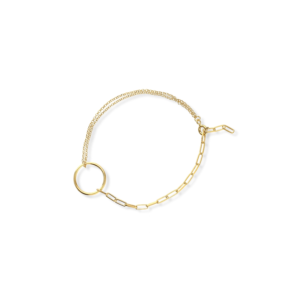 Bransoleta srebrna pozłacana paper clip