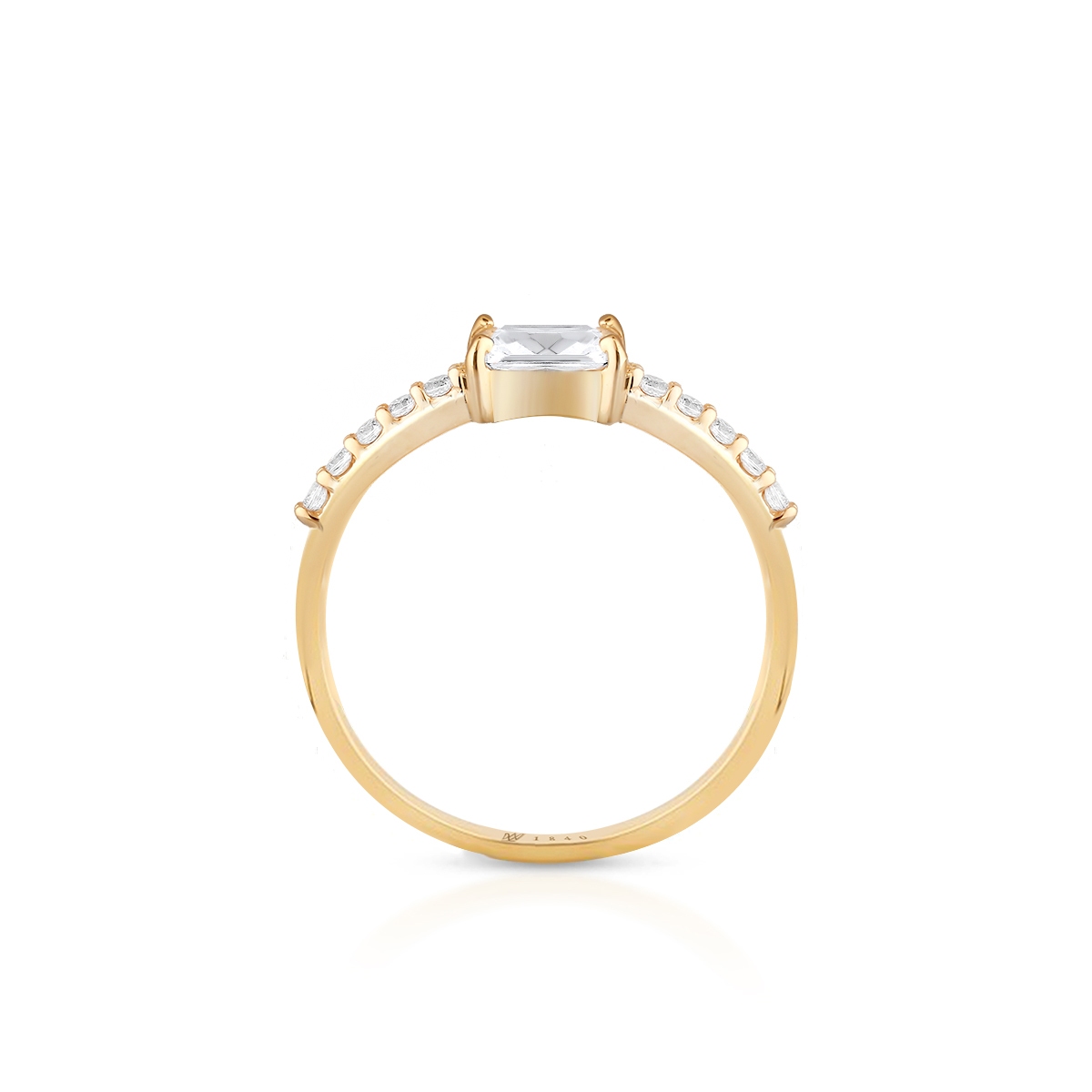 Pierścionek złoty z cyrkoniami Ceremonials