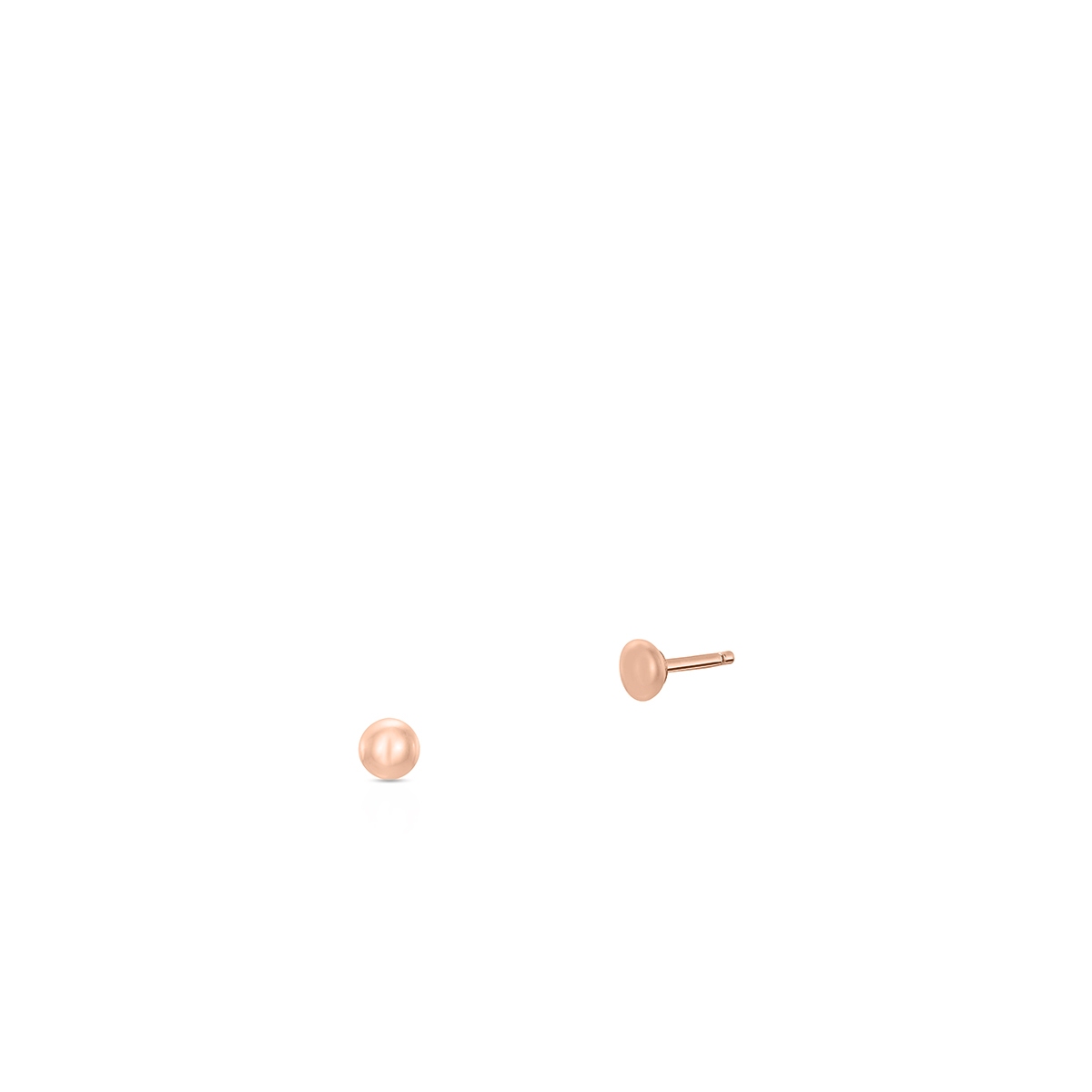 Kolczyki różowe złoto kulki