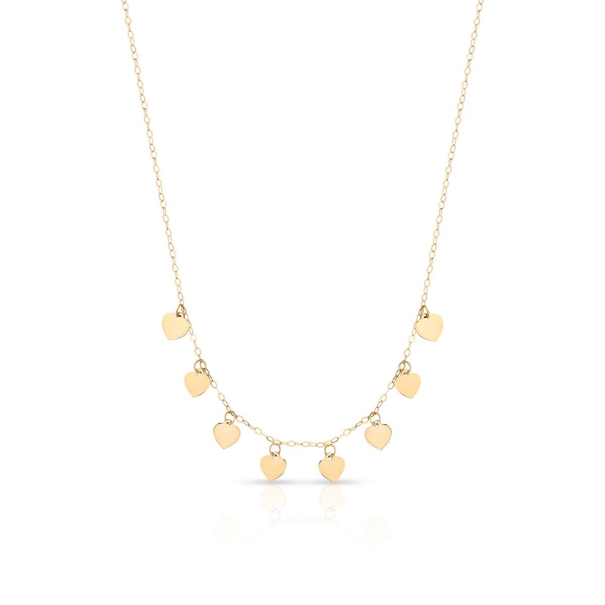 Naszyjnik złoty z serduszkami