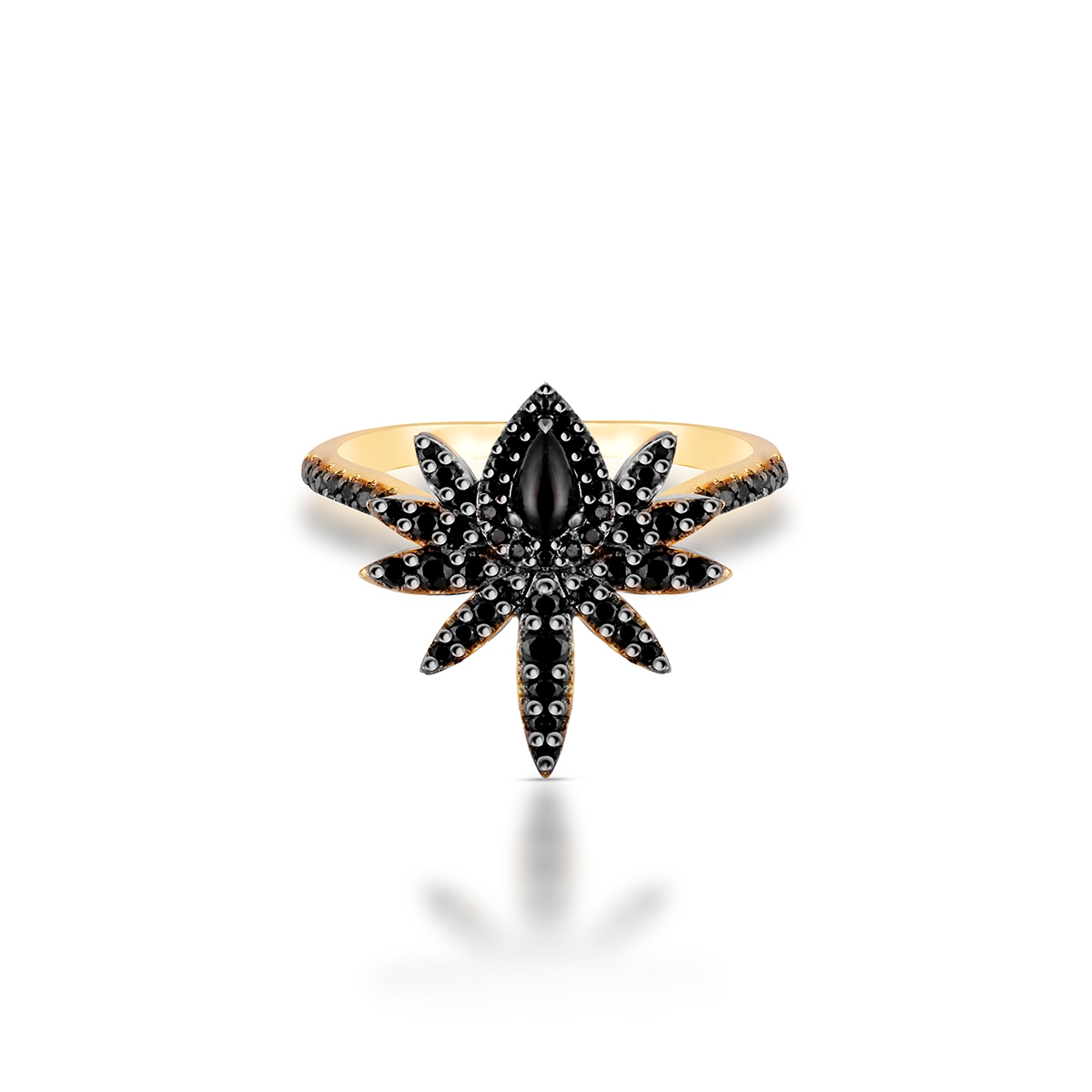 Pierścionek srebrny z czarnymi cyrkoniami