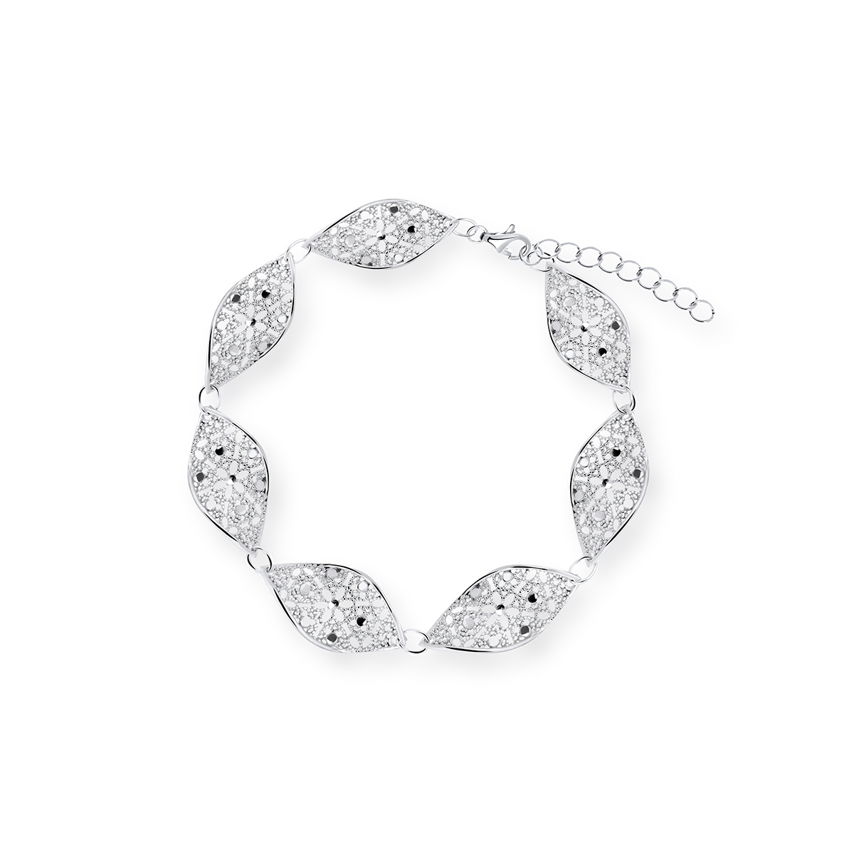 Bransoleta srebrna ażurowa