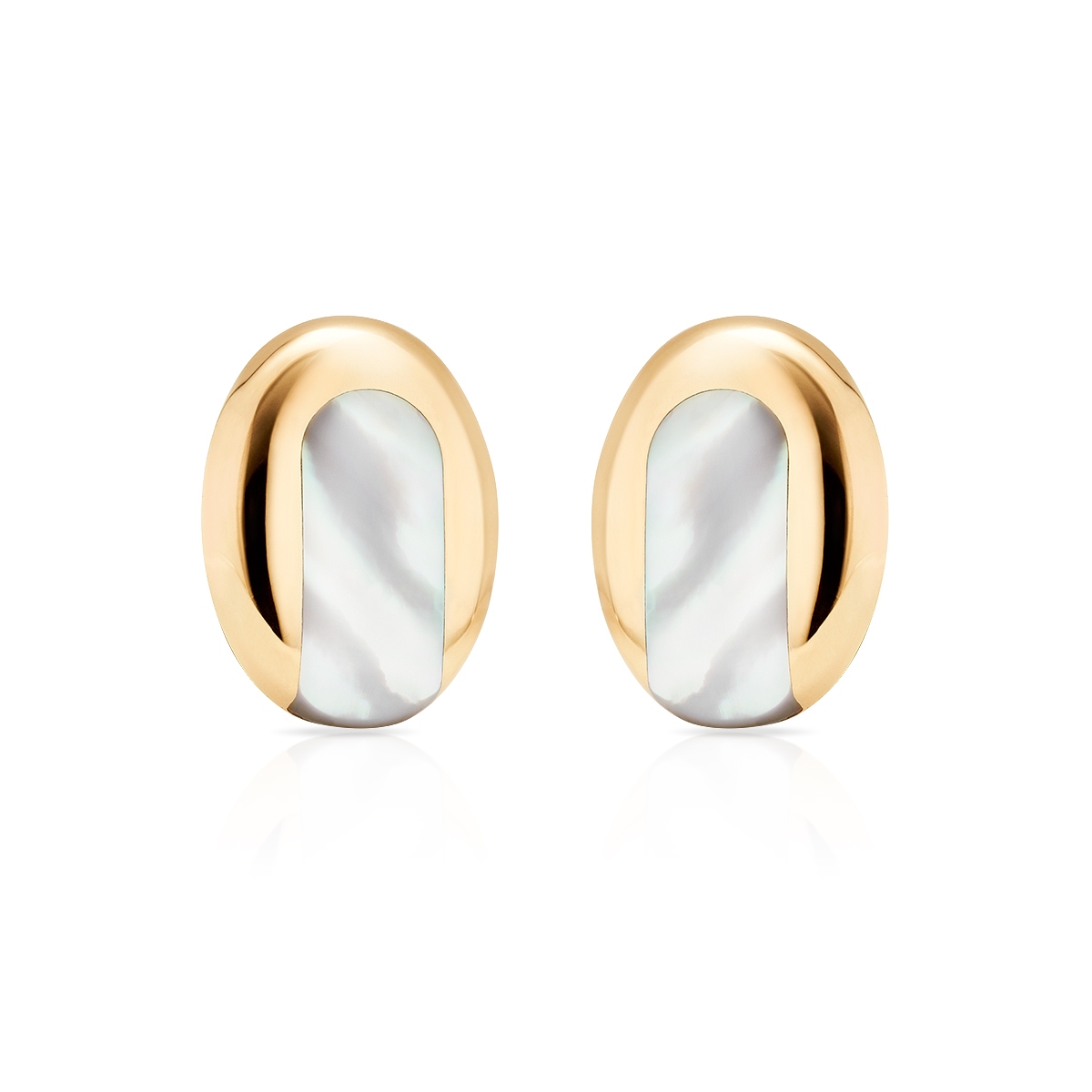 Spinki do koszuli złote z masą perłową