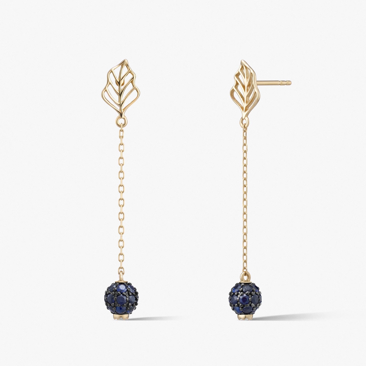 Kolczyki złote Kwiaty Nocy Borówka