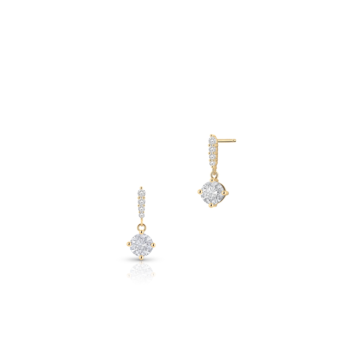 Kolczyki srebrne pozłacane z cyrkoniami