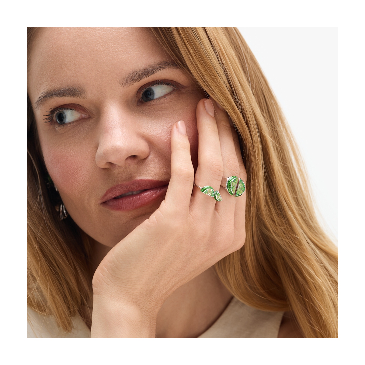 Pierścionek srebrny Kwiaty Nocy Limonki