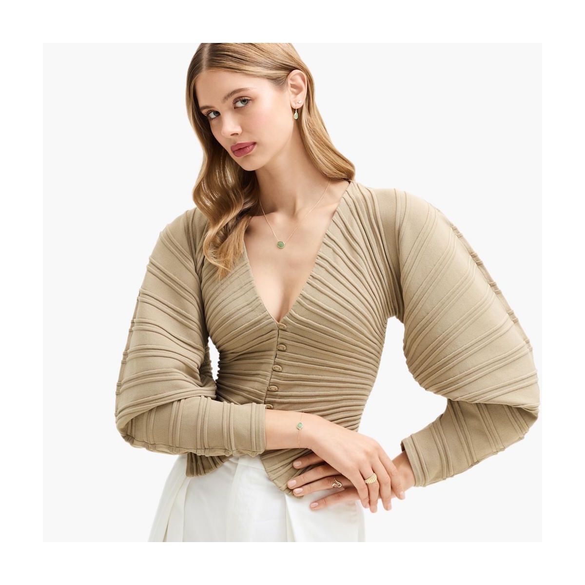 Kolczyki złote z zielonym awenturynem Saint Tropez