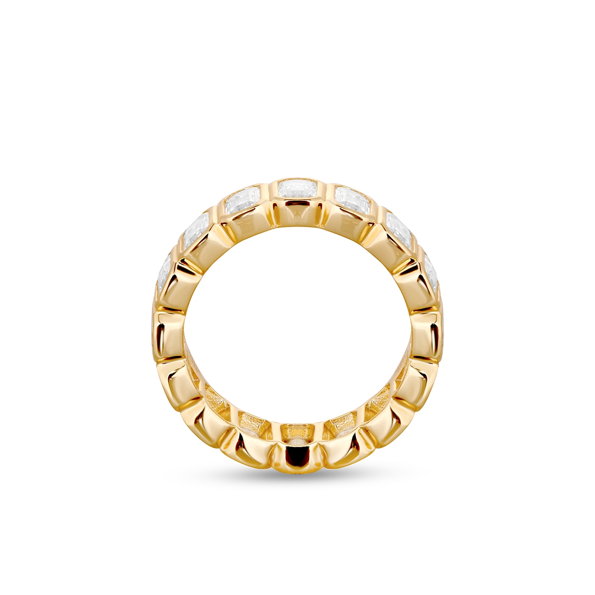 Pierścionek srebrny pozłacany z cyrkoniami