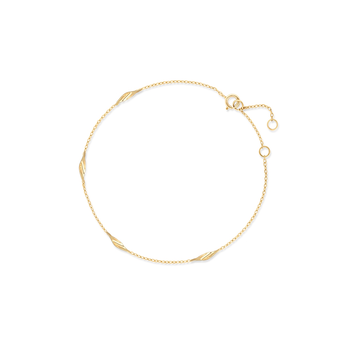 Bransoletka złota z motywem liści