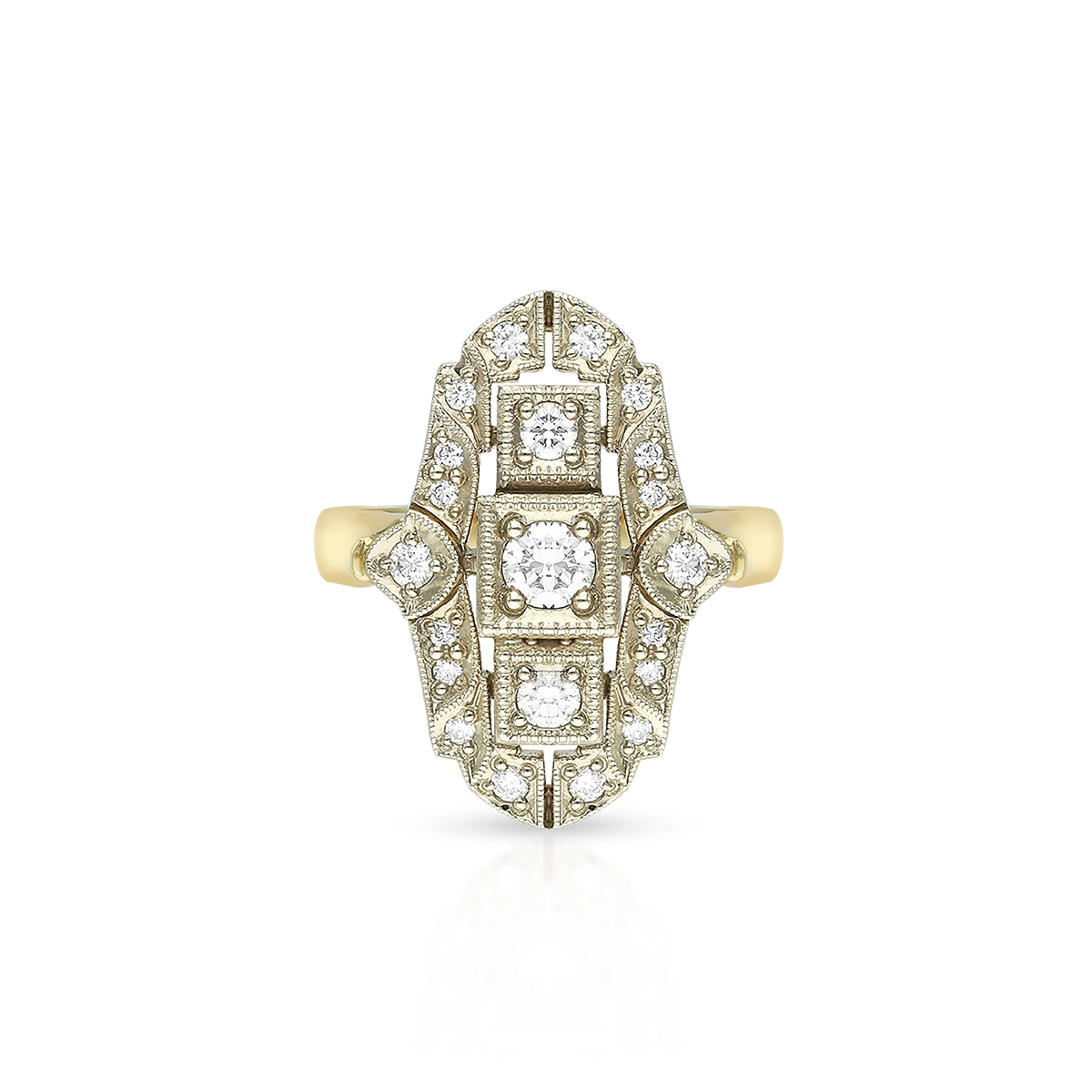 Pierścionek złoty z brylantami