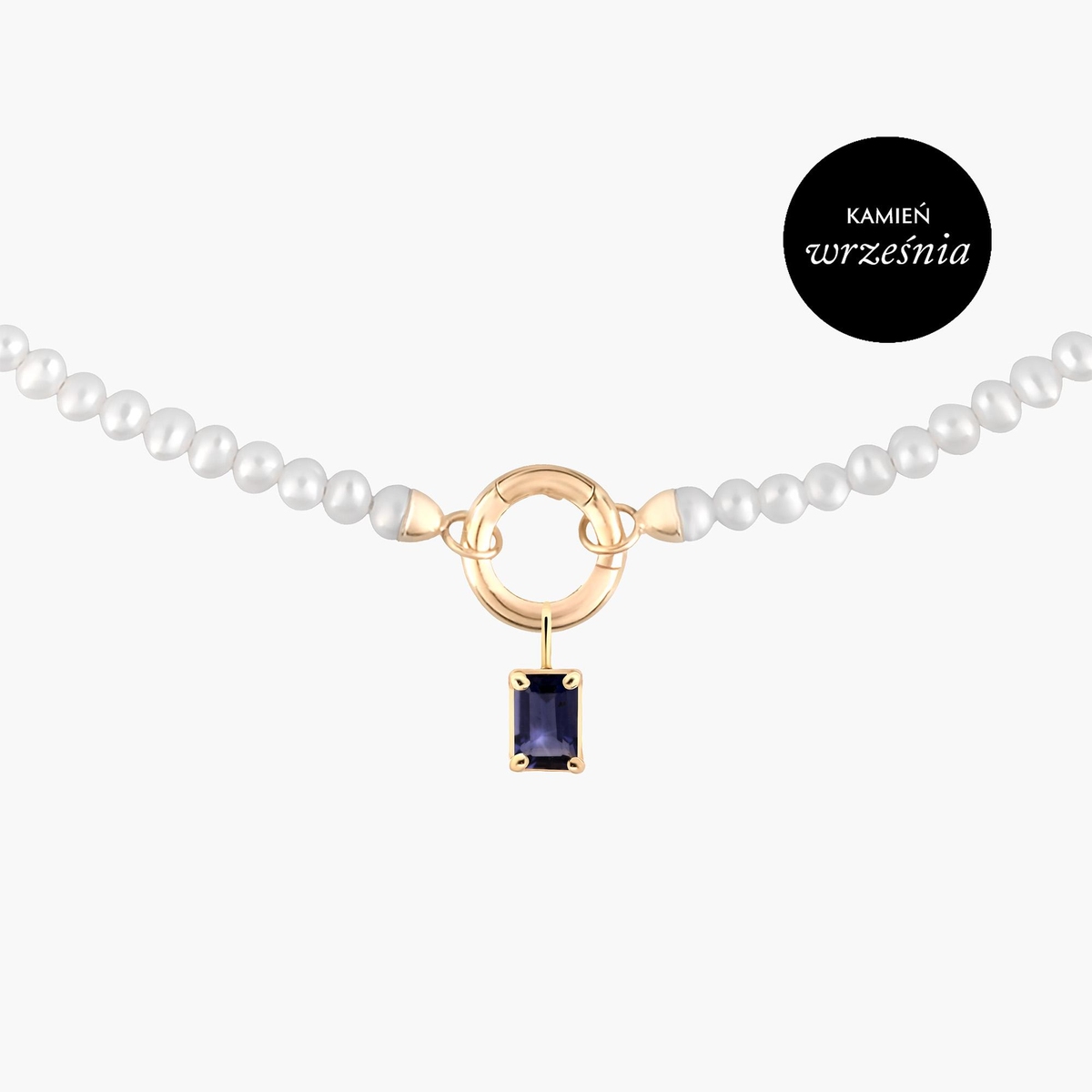 Wisiorek złoty z iolitem