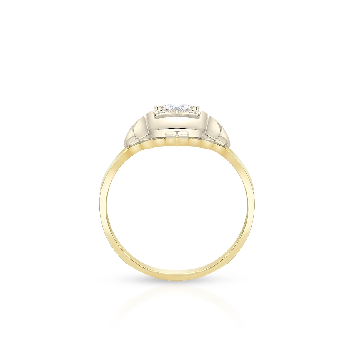 Pierścionek złoty bicolor z brylantem