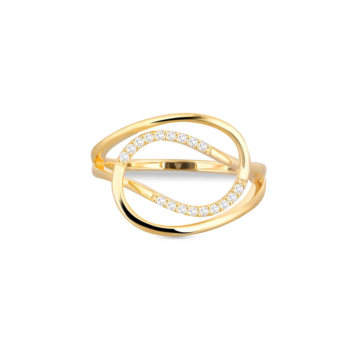 Pierścionek srebrny pozłacany