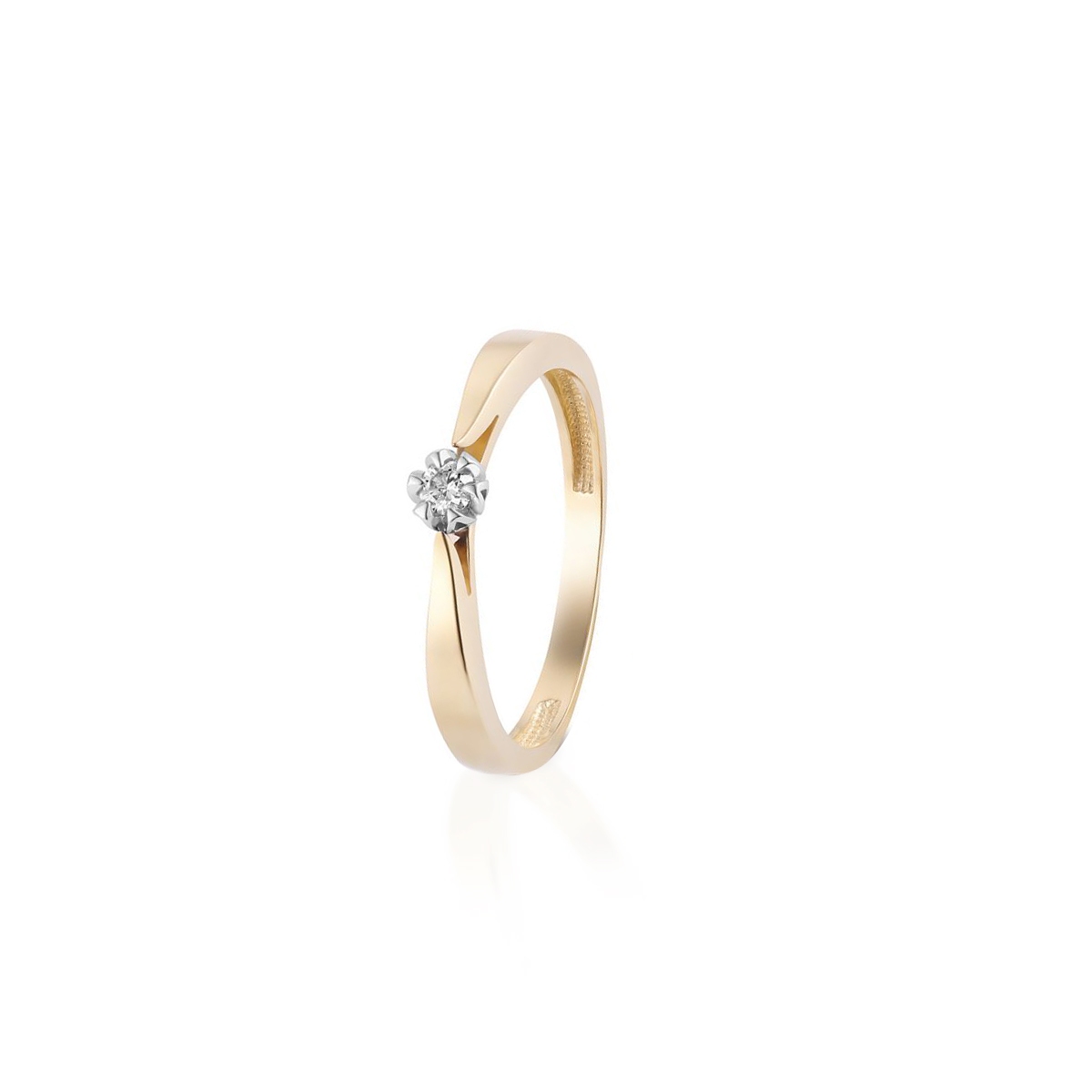 Pierścionek zaręczynowy złoty Romantyczny