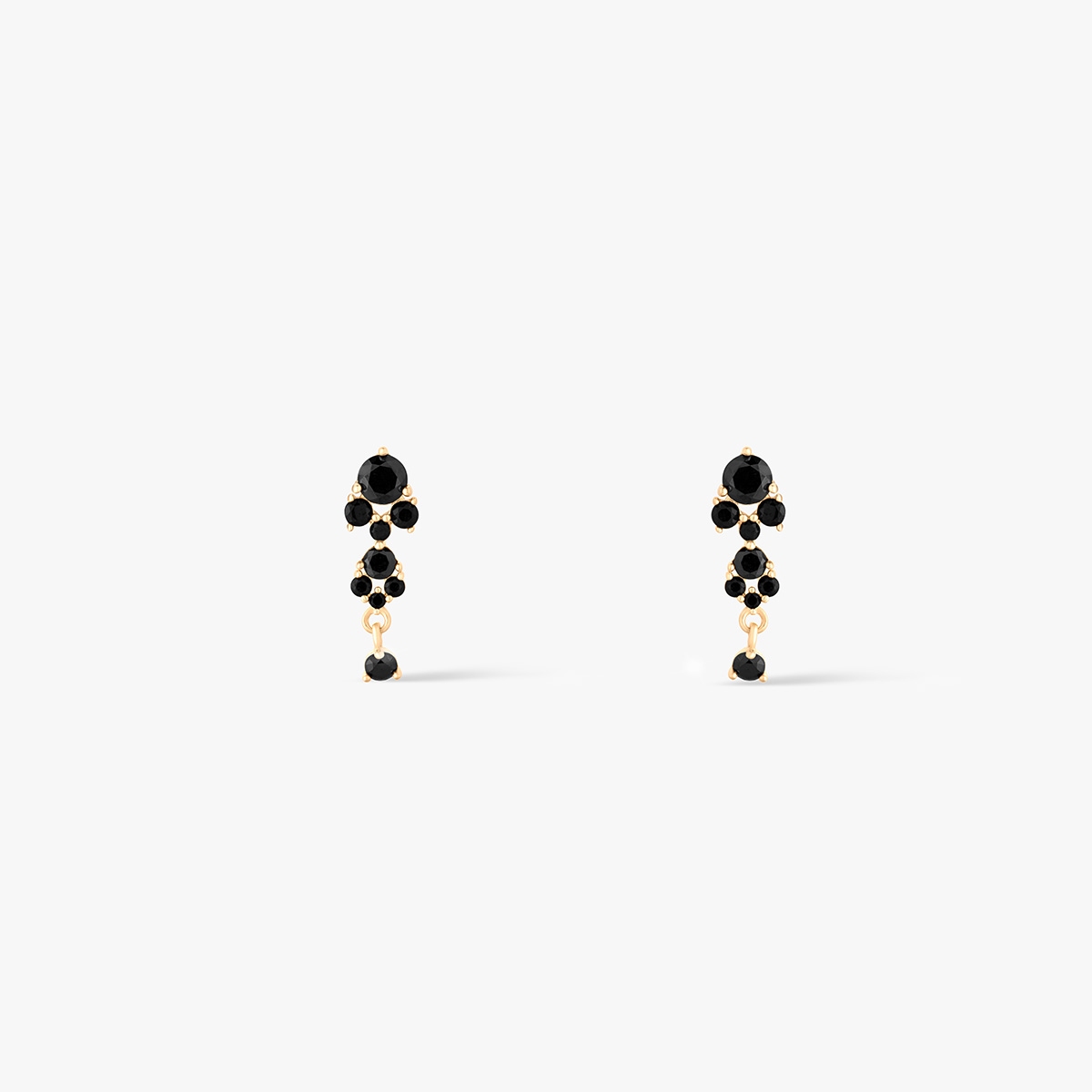 Kolczyki złote z czarnymi cyrkoniami