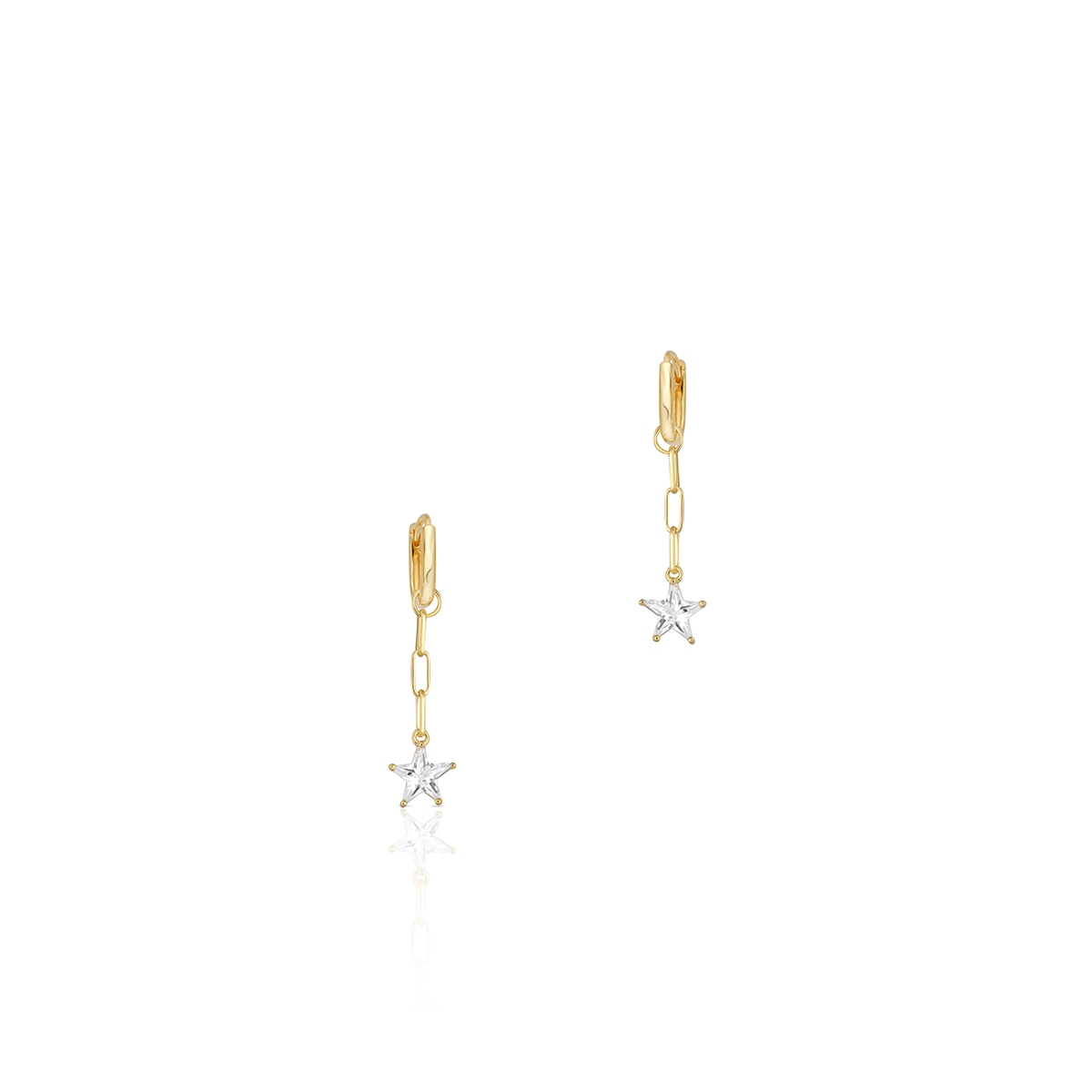 Kolczyki srebrne wiszące gwiazdki