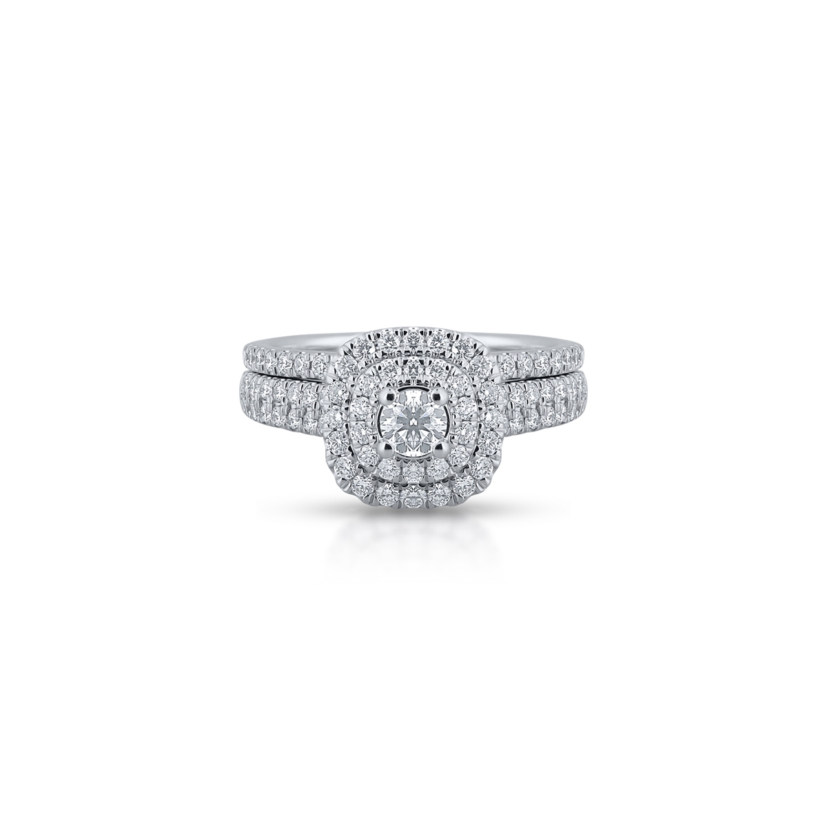 Pierścionek białe złoto z brylantami