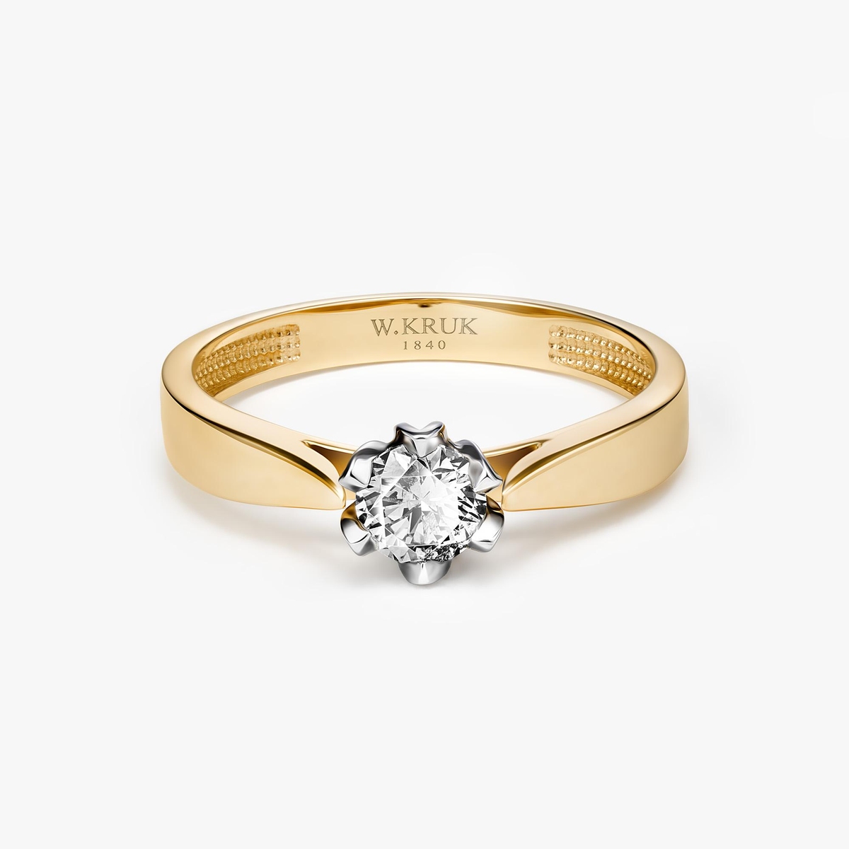 Pierścionek zaręczynowy złoty Romantyczny