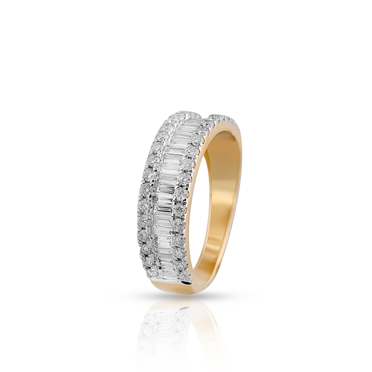 Pierścionek złoty z brylantami i diamentami