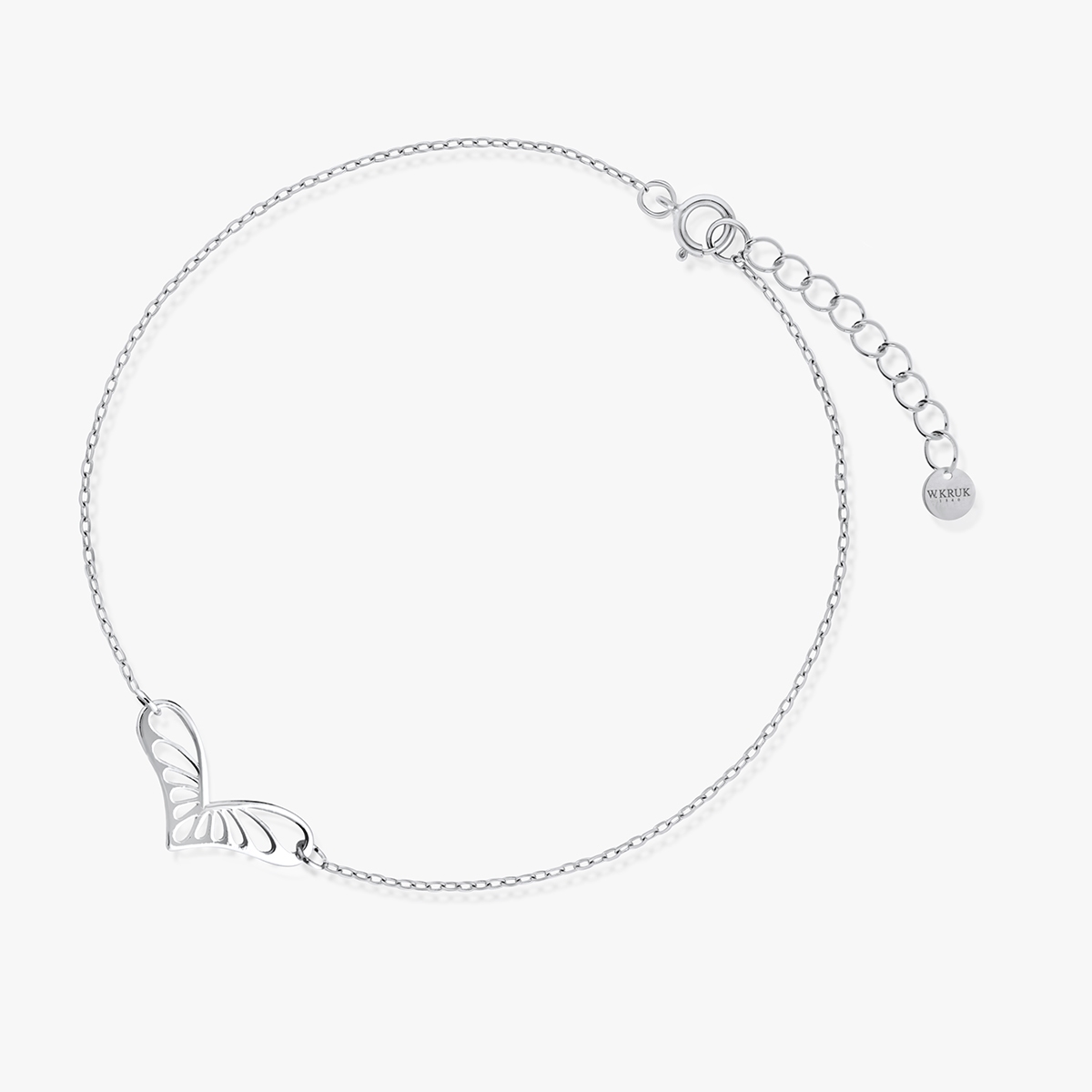 Bransoleta srebrna z ażurowym sercem