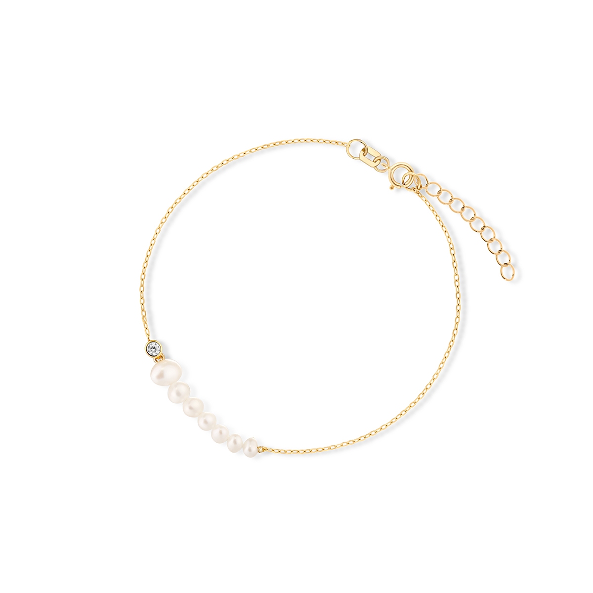 Bransoleta srebrna z perłami