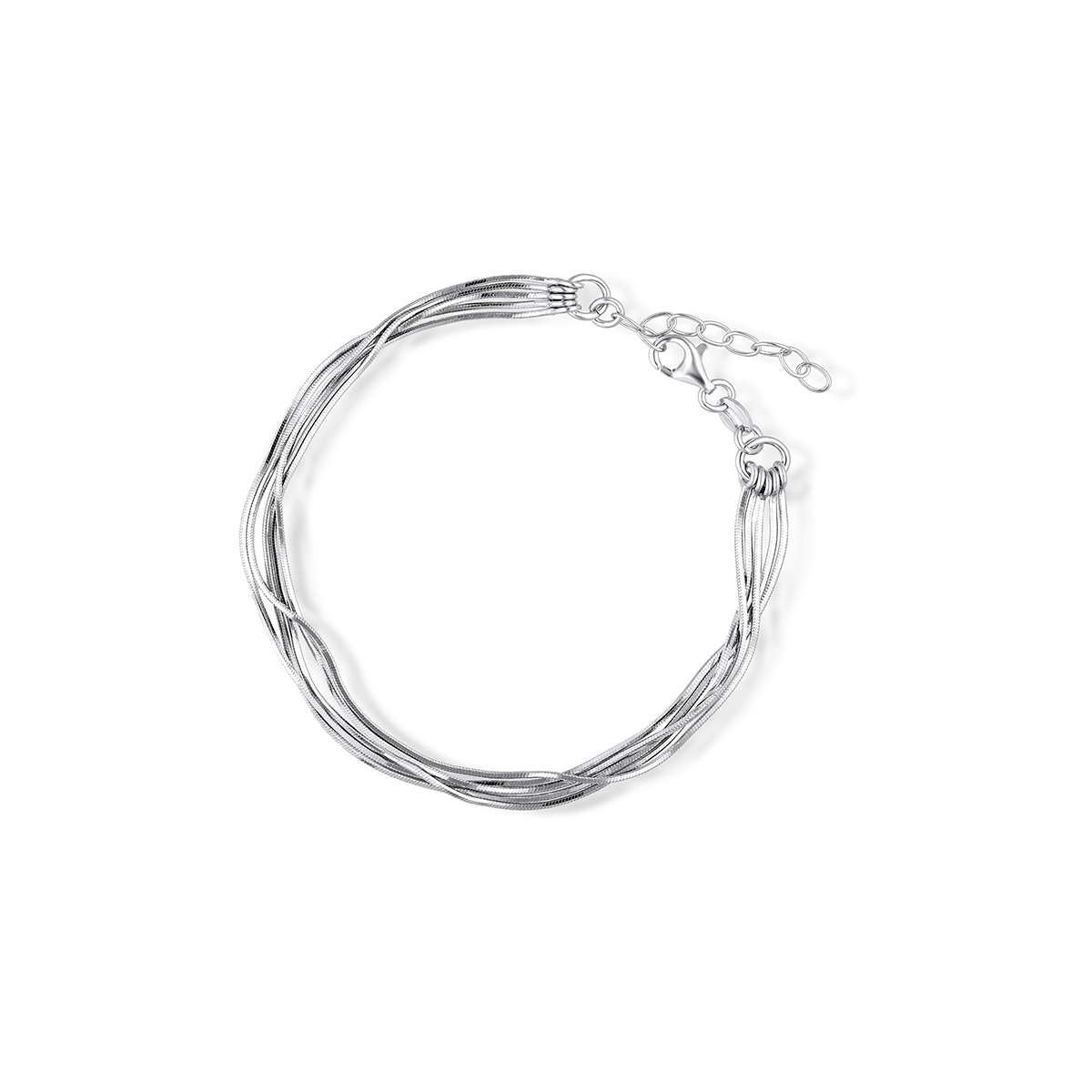 Bransoleta srebrna z łańcuszkami