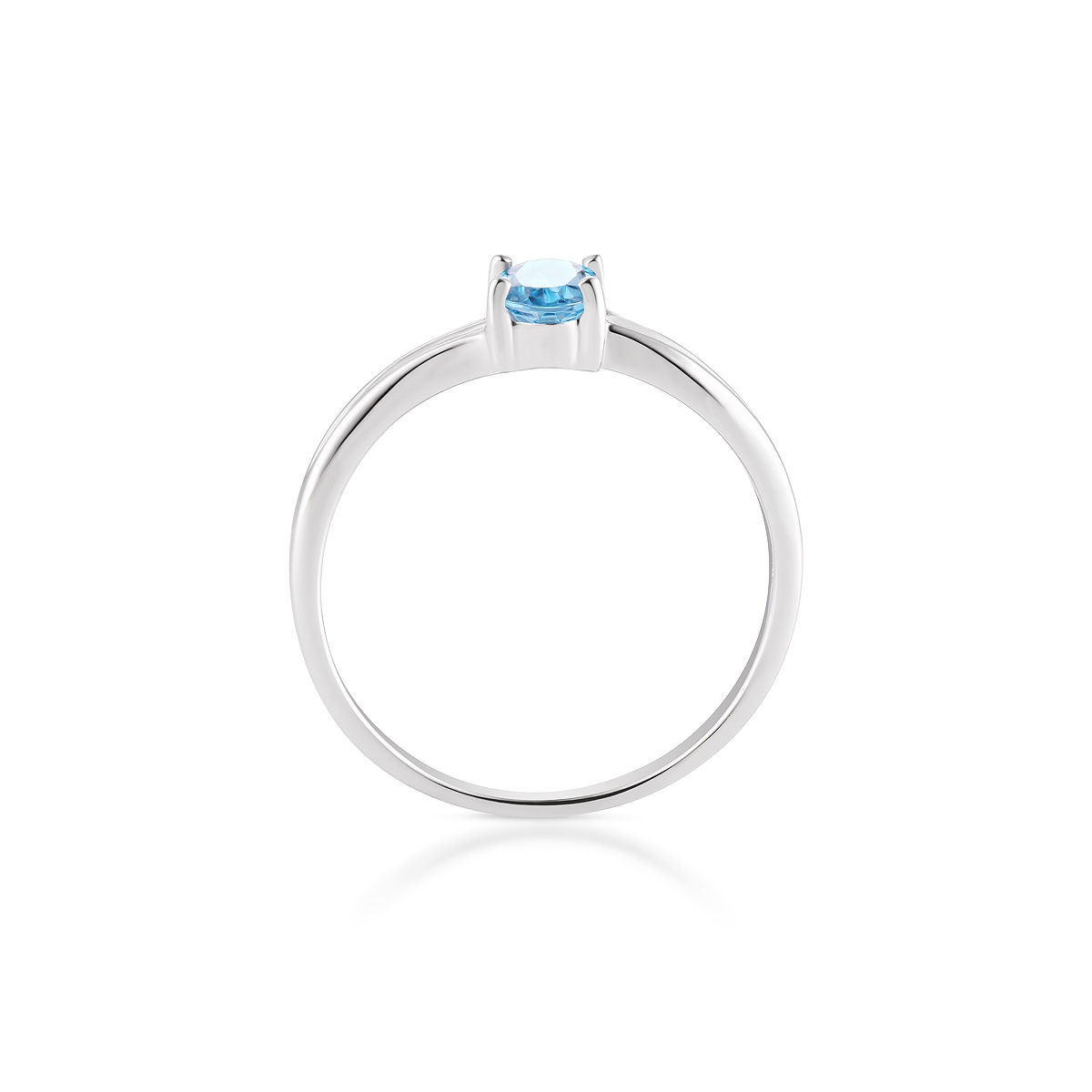 Pierścionek białe złoto z topazem