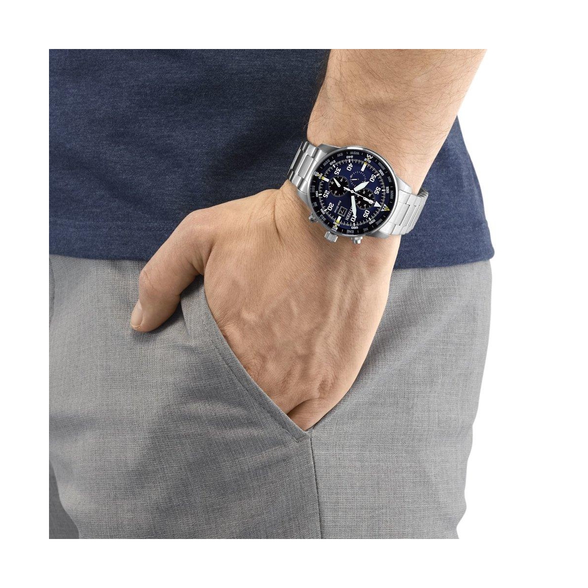 ZEGAREK CITIZEN ECO-DRIVE MILITARY CHRONOGRAPH