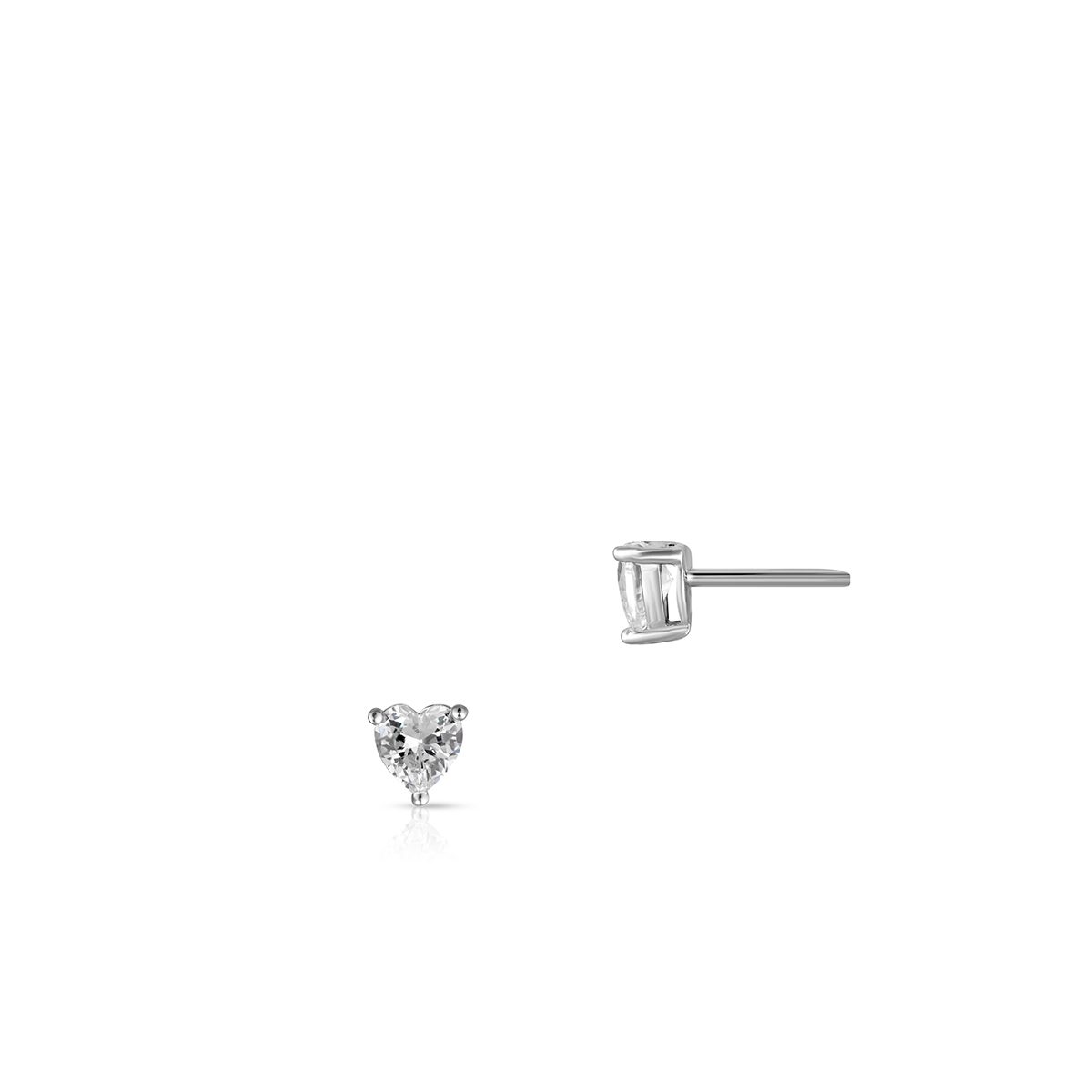 Kolczyki srebrne serduszka z cyrkoniami
