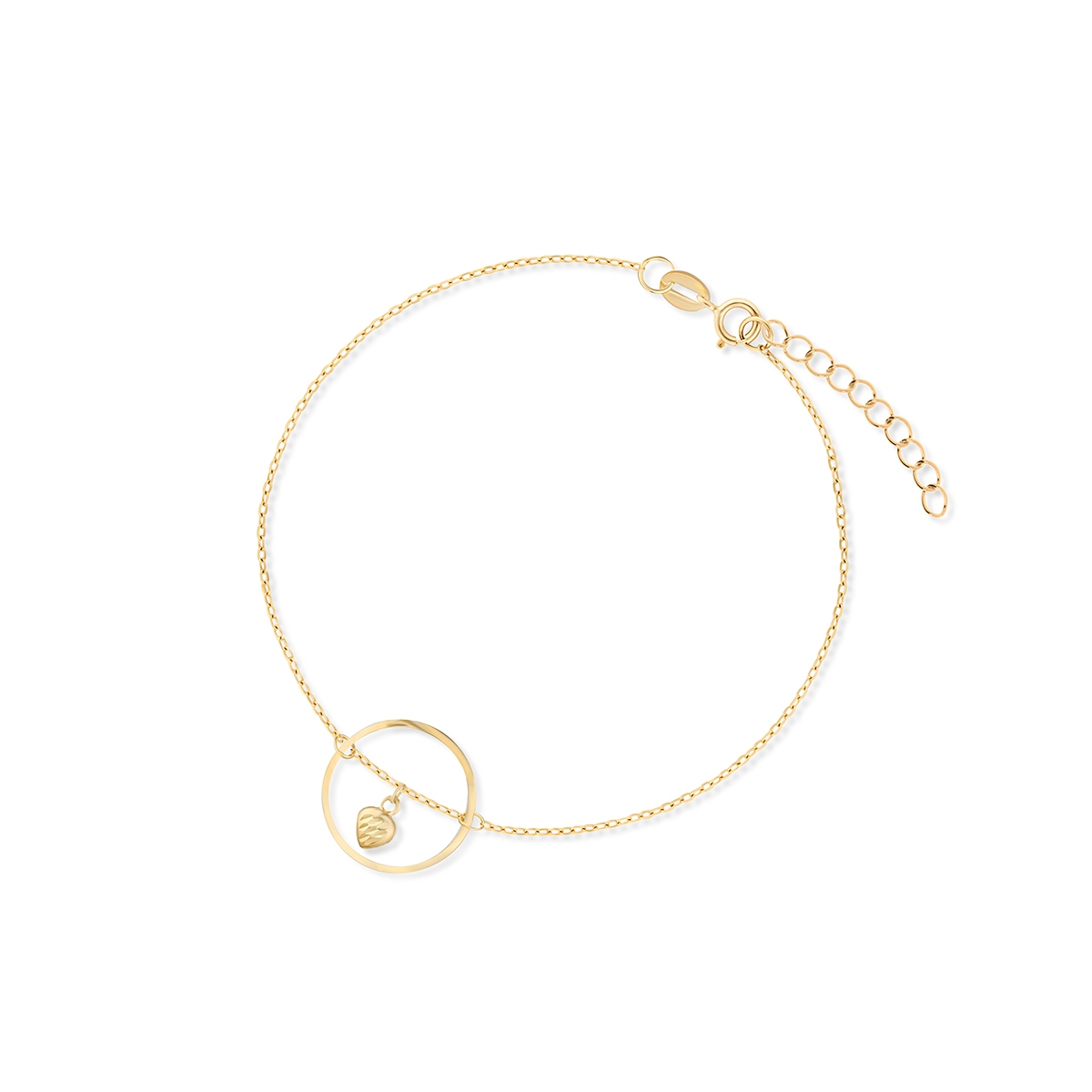 Bransoleta złota z serduszkiem