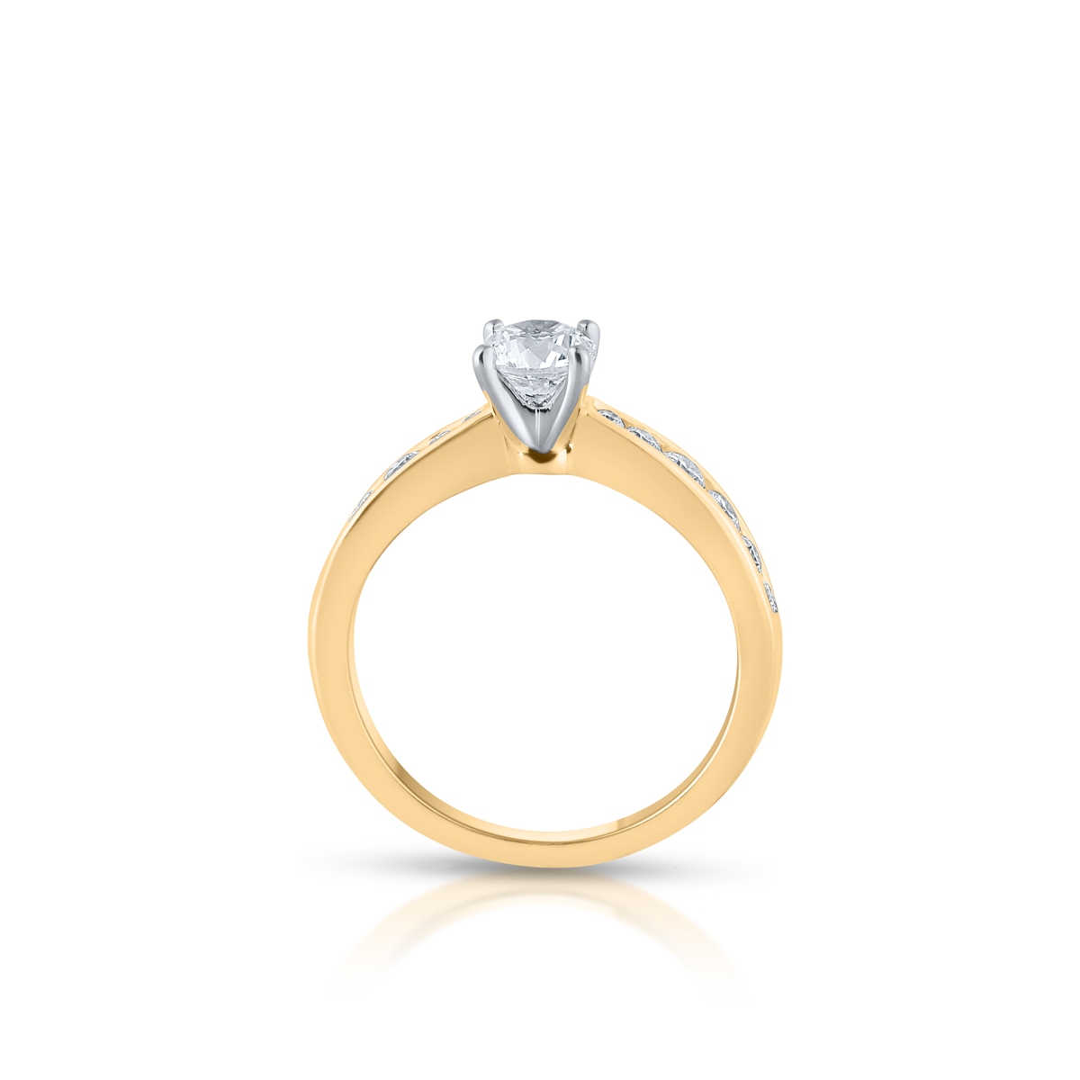 Pierścionek złoty z brylantami