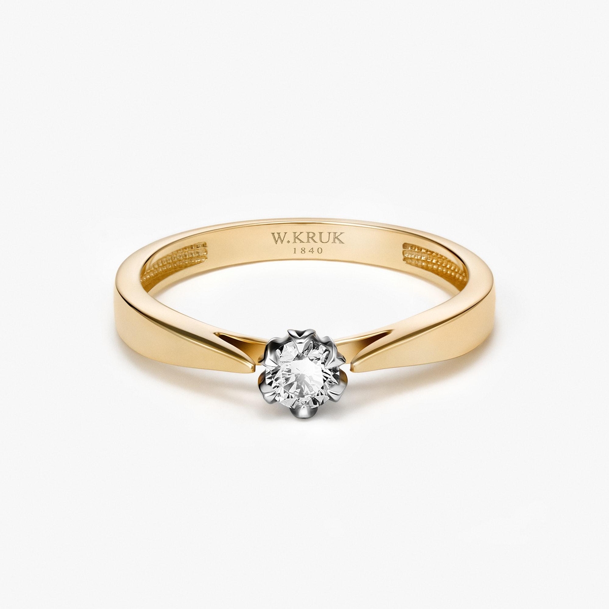 Pierścionek zaręczynowy złoty Romantyczny