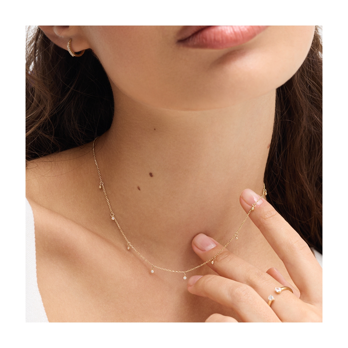 Naszyjnik złoty z cyrkoniami