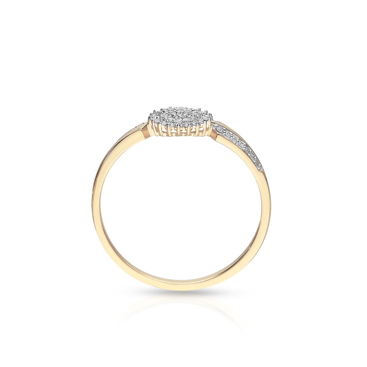 Pierścionek złoty bicolor z diamentami