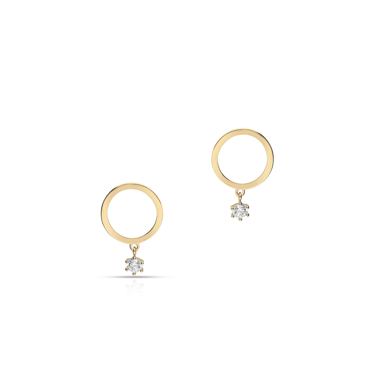 Kolczyki złote z cyrkoniami