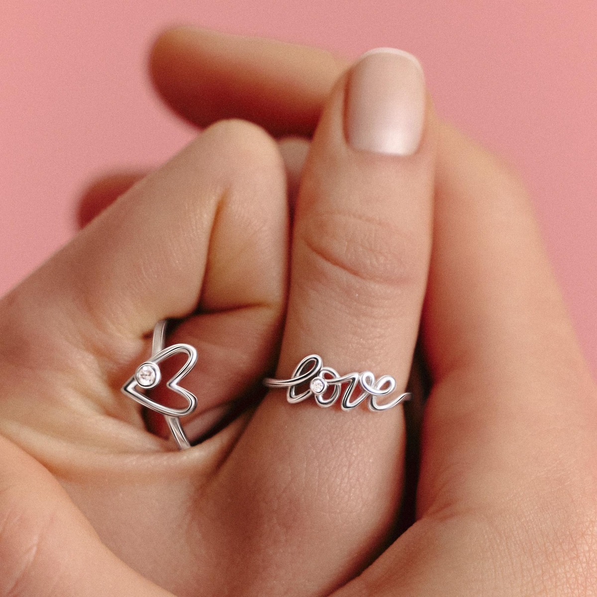 Pierścionek srebrny z diamentem laboratoryjnym Czułość