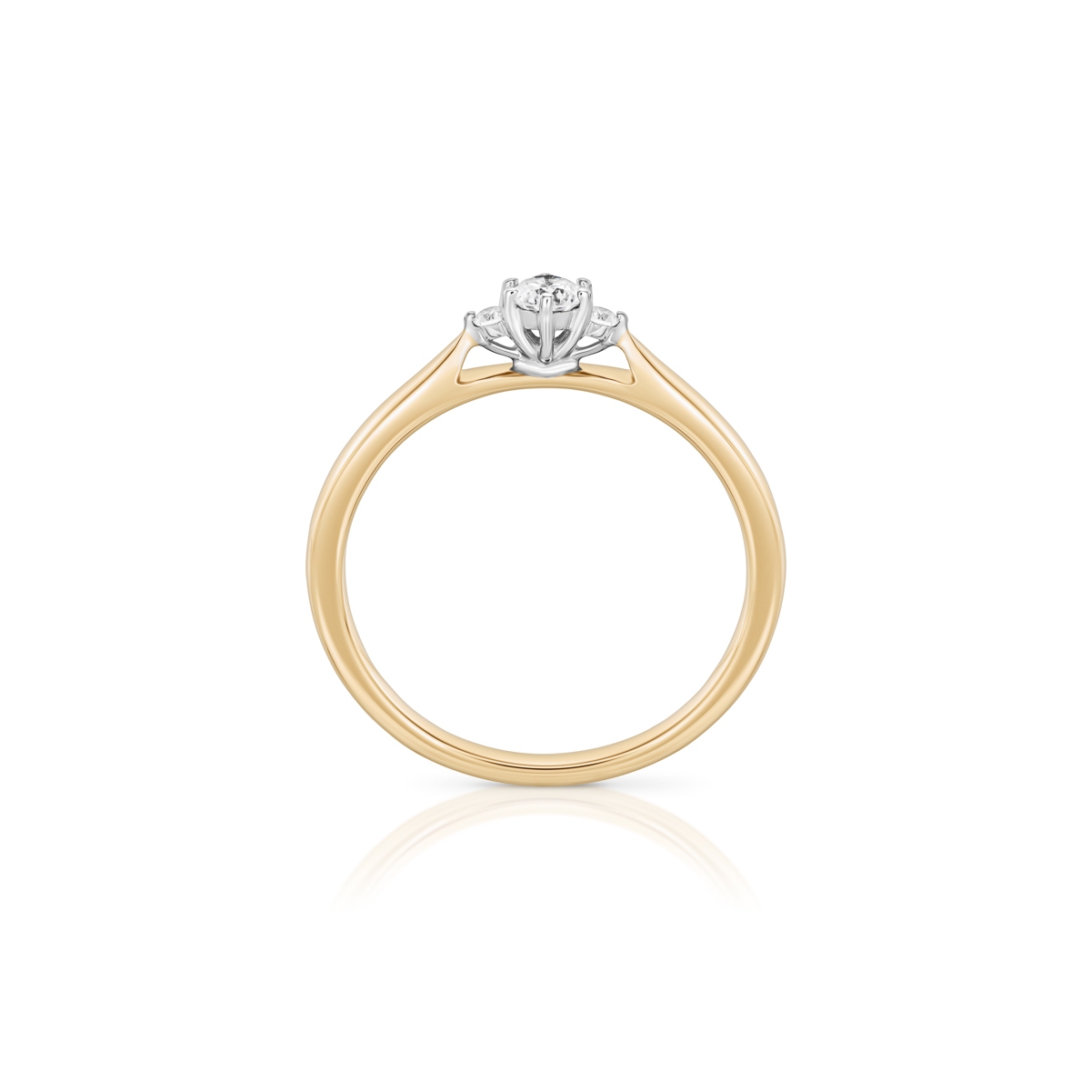 Pierścionek zaręczynowy złoty z brylantem