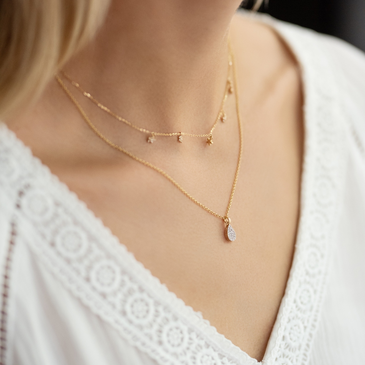 Naszyjnik złoty gwiazdki