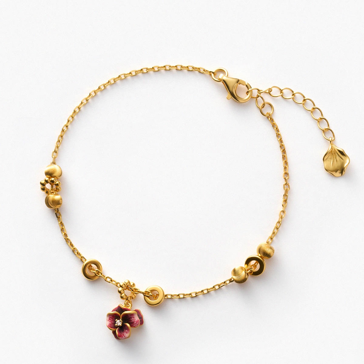 Bransoleta srebrna Kwiaty Nocy Bratki