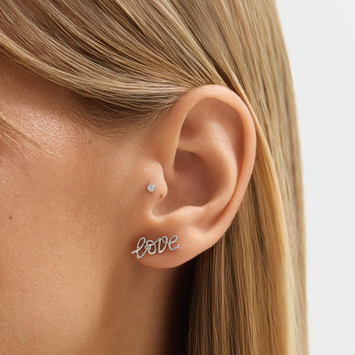 Kolczyki srebrne z diamentami laboratoryjnymi Czułość