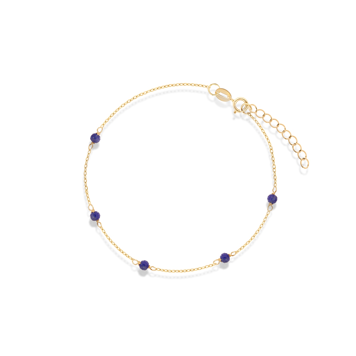 Bransoleta złota z niebieskimi kamieniami