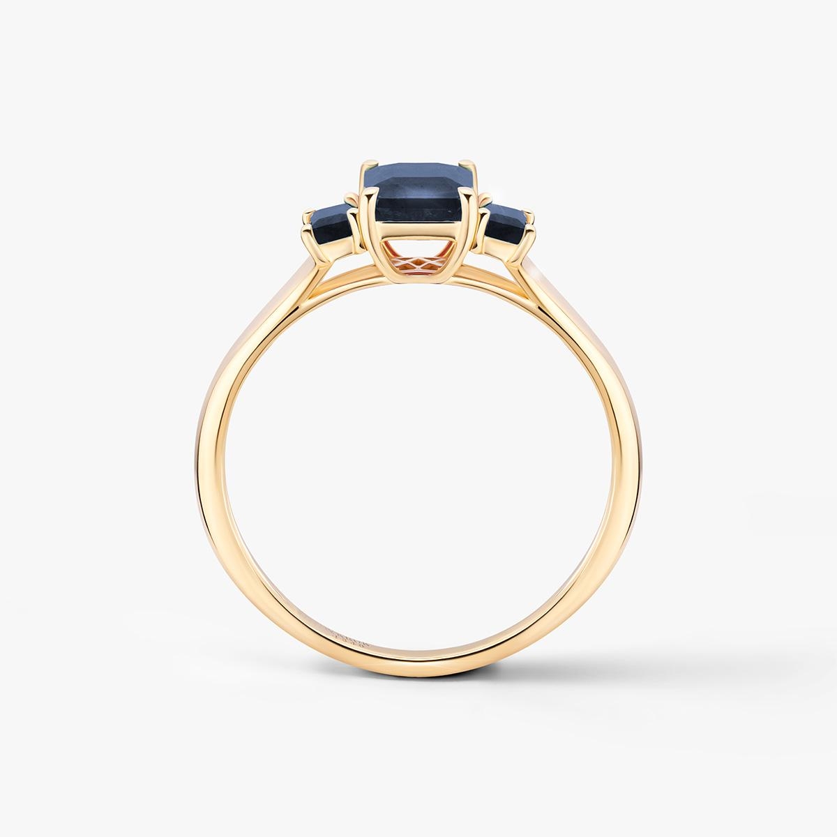 Pierścionek złoty z szafirami TRIO