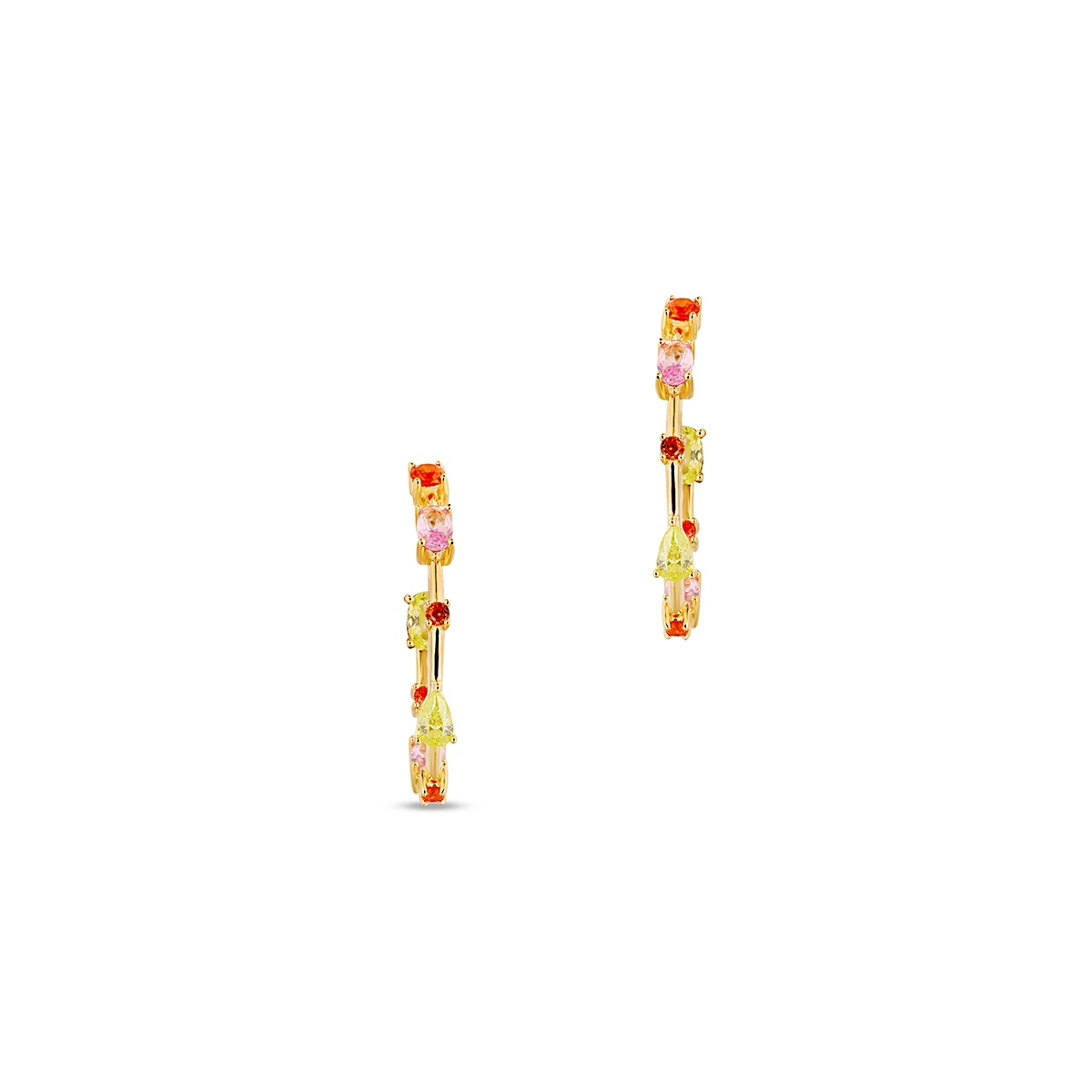 Kolczyki srebrne z kolorowymi kamieniami Mozaika