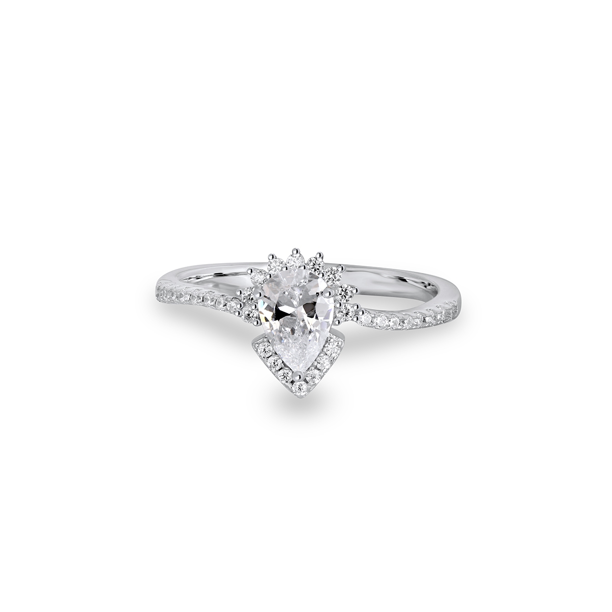 Pierścionek srebrny z cyrkoniami