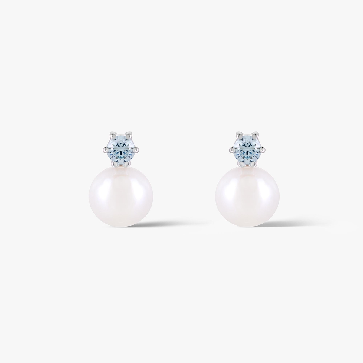 Kolczyki srebrne z perłą i cyrkonią